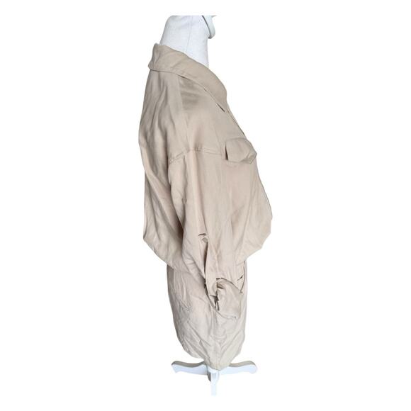 Federica Tosi Lyocell Tencel Mini Dress Safari Utility Shirt Sz 40 M/L Us 8 - Picture 6 of 13